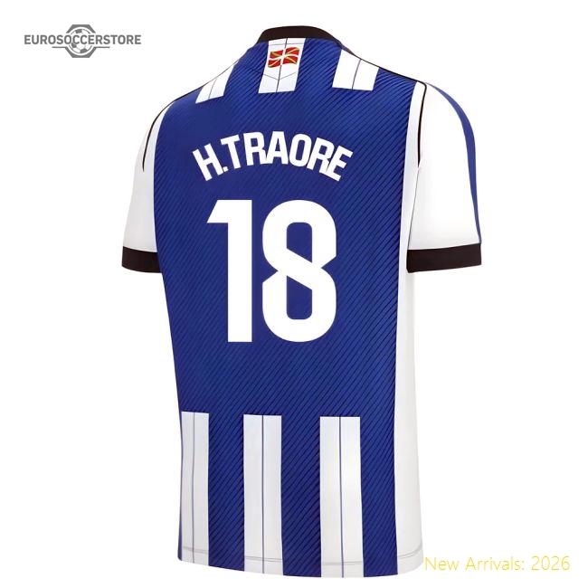 Luxury 2025-2026 Real Sociedad Home Kit (htraore 18) - Supporter Edition