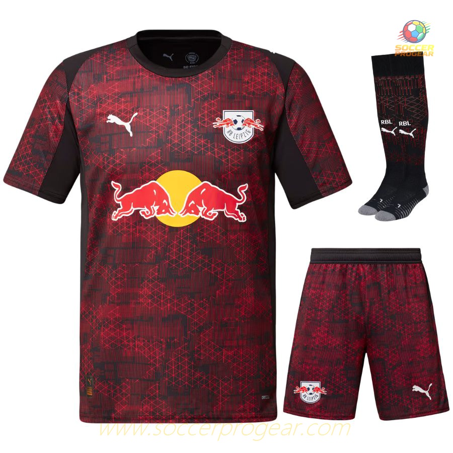 Team Jersey Football Kit Youth Red Bull Leipzig Third 2025-2026 Season