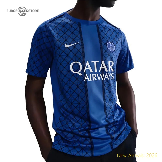 Genuine 2025-2026 Psg Academy Pro Home Pre Match Shirt (Royal)