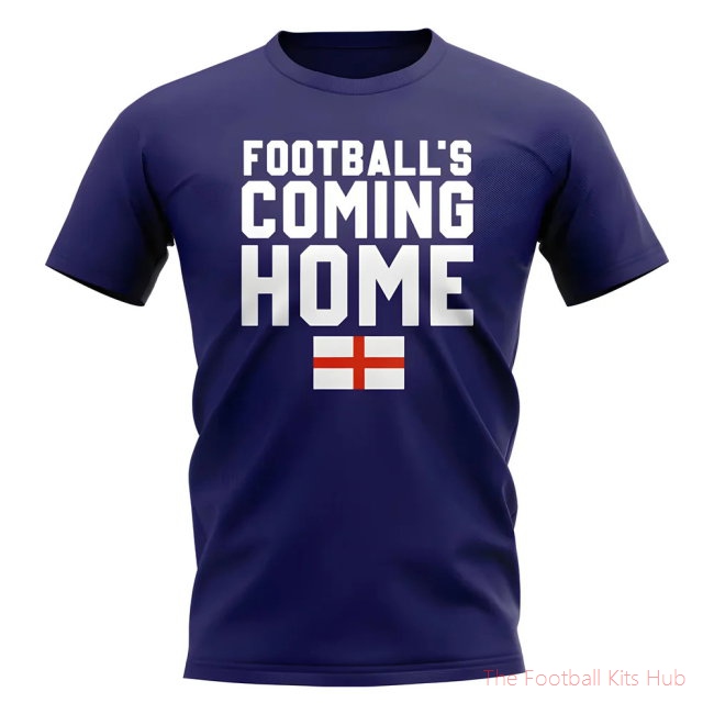 England Footballs Coming Home T-Shirt (Flag/Navy)