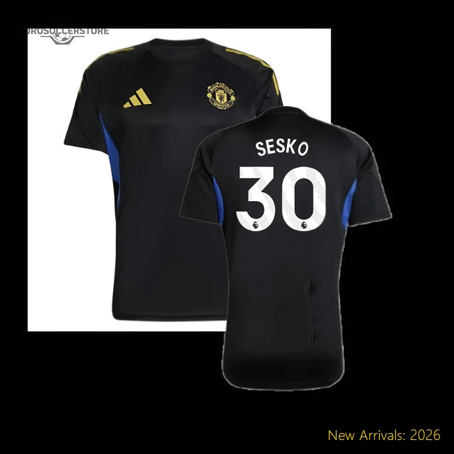 2025-2026 Man Utd EU Training Jersey (Black) - Kids (Sesko 30)
