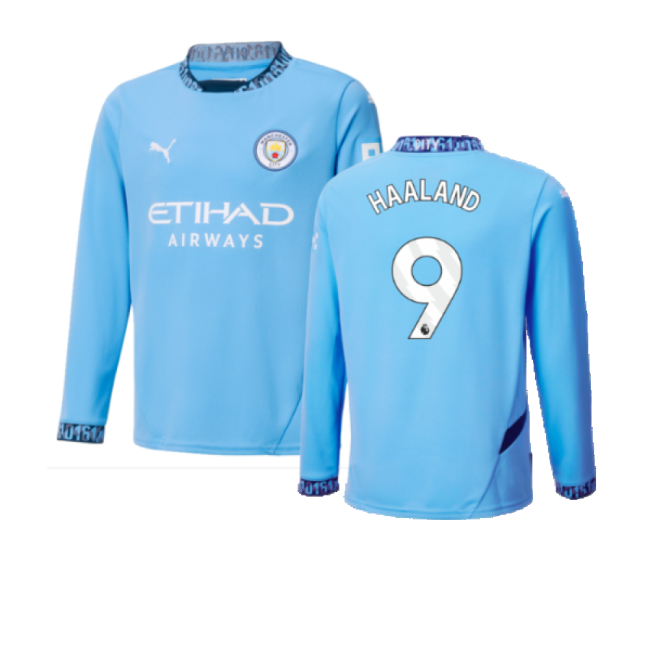 2024-2025 Home Shirt by Man City Long Sleeve (Youth