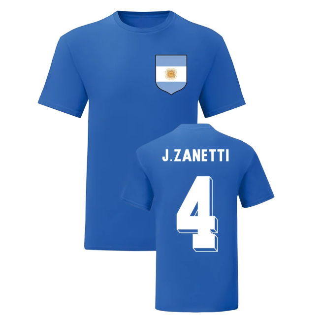 Premium-Quality Top-Tier Javier Zanetti Argentina National Hero Tee