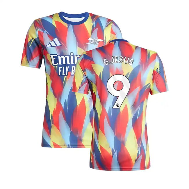 classic 2025-2026 Arsenal Pre-Match Shirt (Victory Blue) (G.Jesus 9)