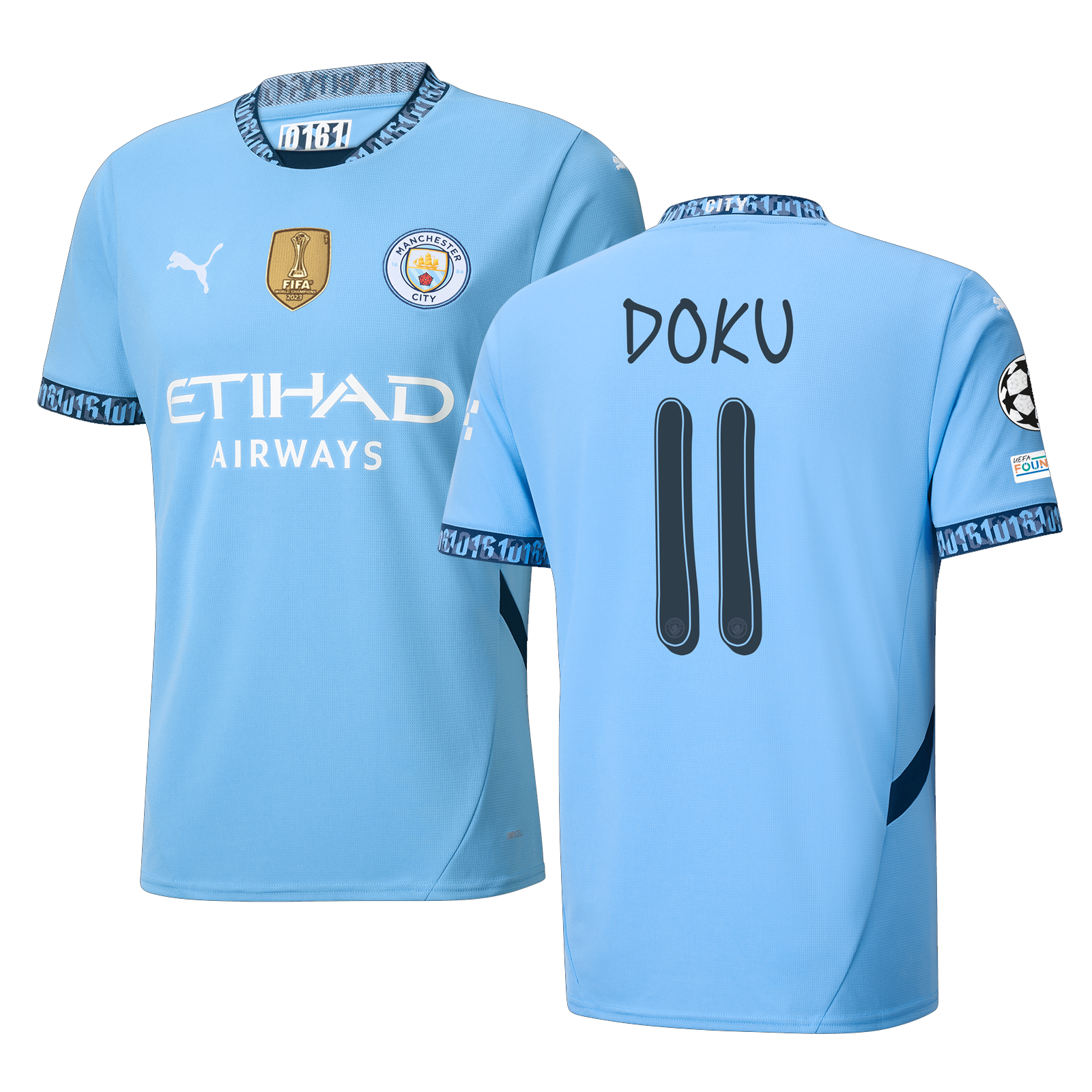 Manchester City FC Blue) 2024-2025 UCL Home Jersey – Authentic Shirt
