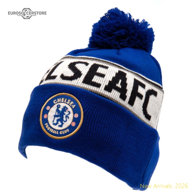 Premium Chelsea Fc Royal Text Ski Hat - Premium Quality Football
