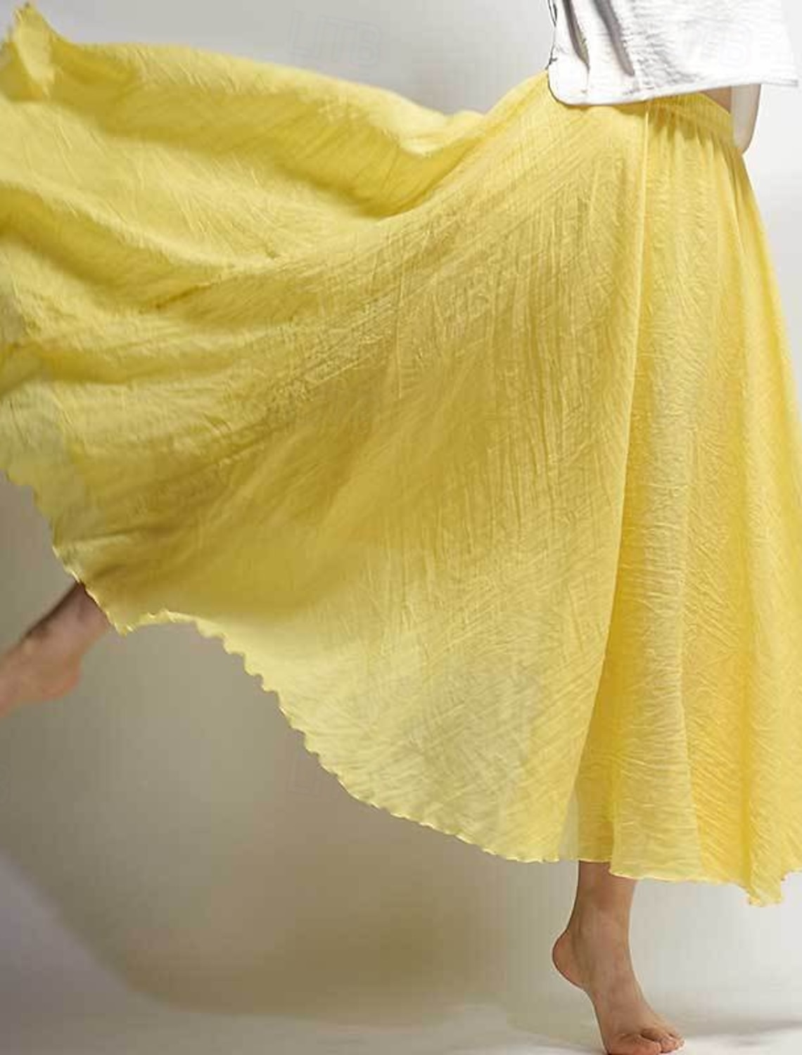 Women's Elegant Bohemia Vintage Casual Maxi High Waist Skirts Inelastic Prom Vacation Rust Red Denim Blue Niagara Blue Primrose Yellow Summer
