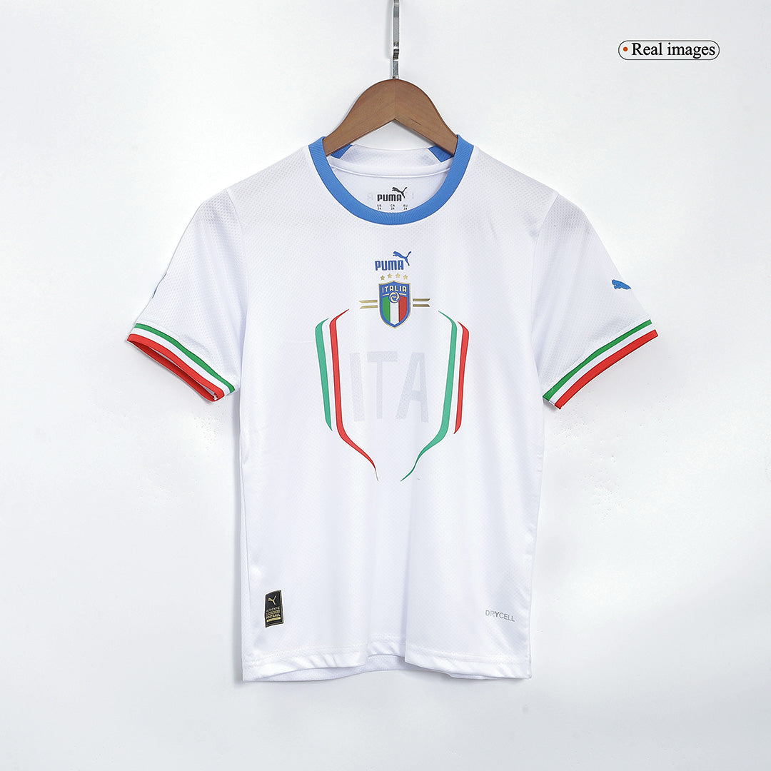 Kid's Italy Away  Soccer Jersey Kit(Jersey+Shorts) 2022 Authentic Kit