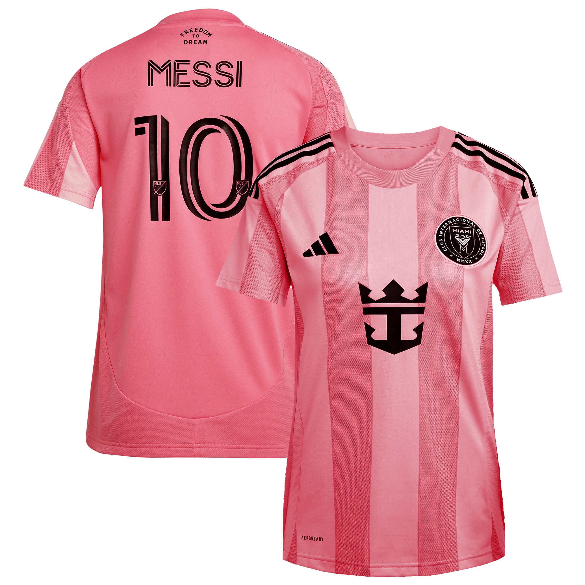 [SJH] Lionel Messi #10 Inter Miami CF Women's 2025 Euforia Replica Player Jersey - Light Pink