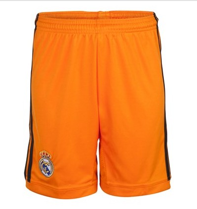 Breathable 13-14 Real Madrid Away Orange Soccer Jersey KitShirtShorts
