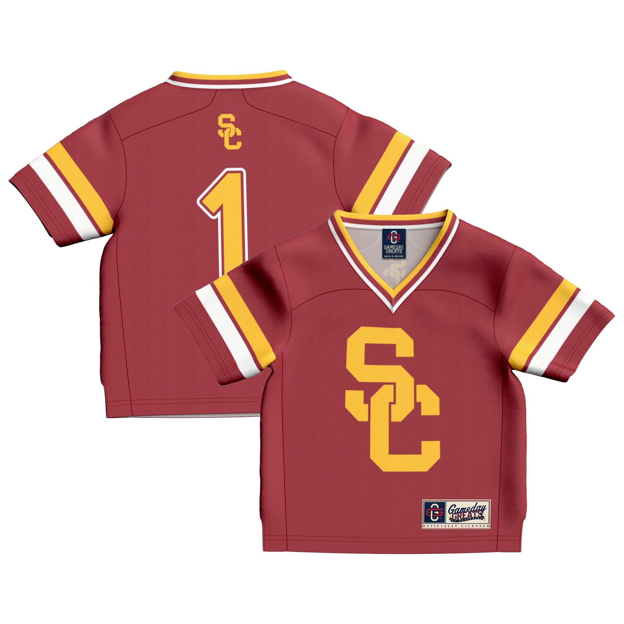 Toddler #1 Cardinal USC Trojans Lightweight Collegiate Football Fashion Jersey