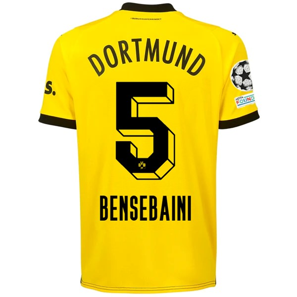 Borussia Dortmund Bensebaini 2023-2024 UCL Home Jersey – Authentic Shirt