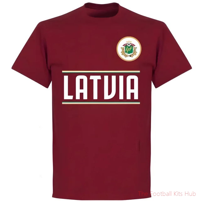 Men Latvia Team T-Shirt - Maroon