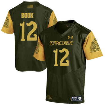 Men's ND Fighting Irish Green 2024 embroidered Ian Book #12 official