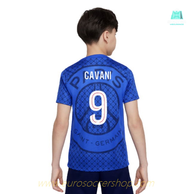 2025-2026 PSG Academy Pro Home Pre Match Shirt (Royal) - Kids (Cavani 9)