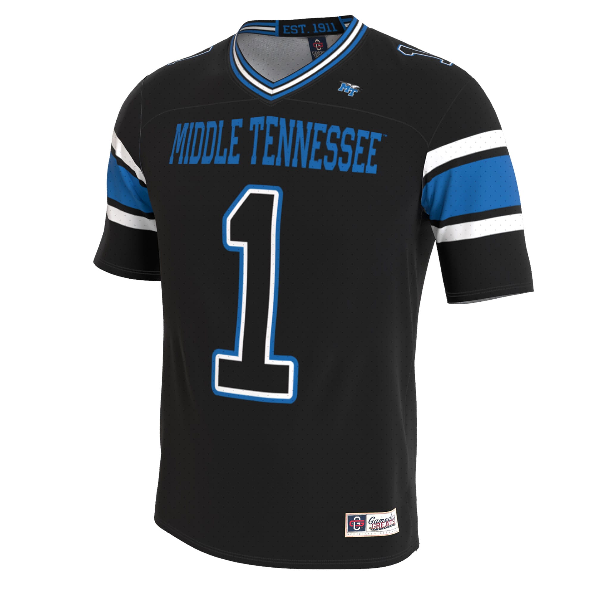 MTSU Blue Raiders GameDay Greats Unisex Lightweight Collegiate Football Blackout Fashion 2026 Season Football Jersey