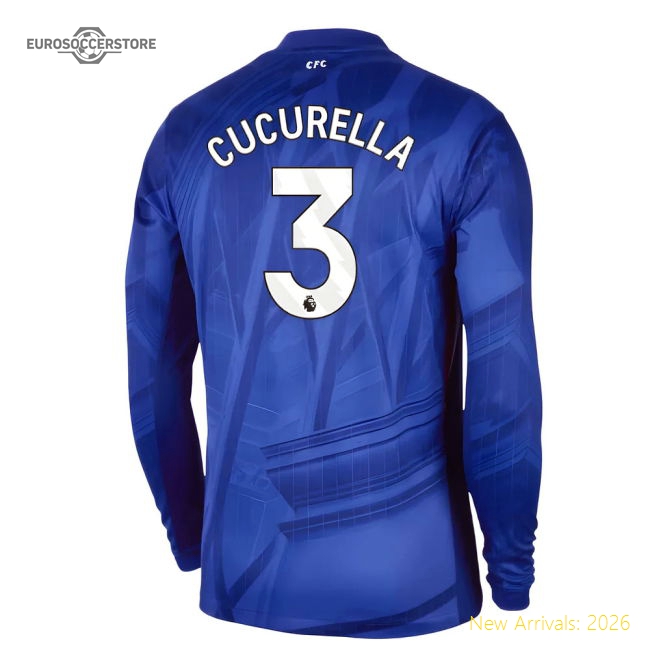 Authentic 2025-2026 Chelsea Home Long Sleeve Shirt (cucurella 3)