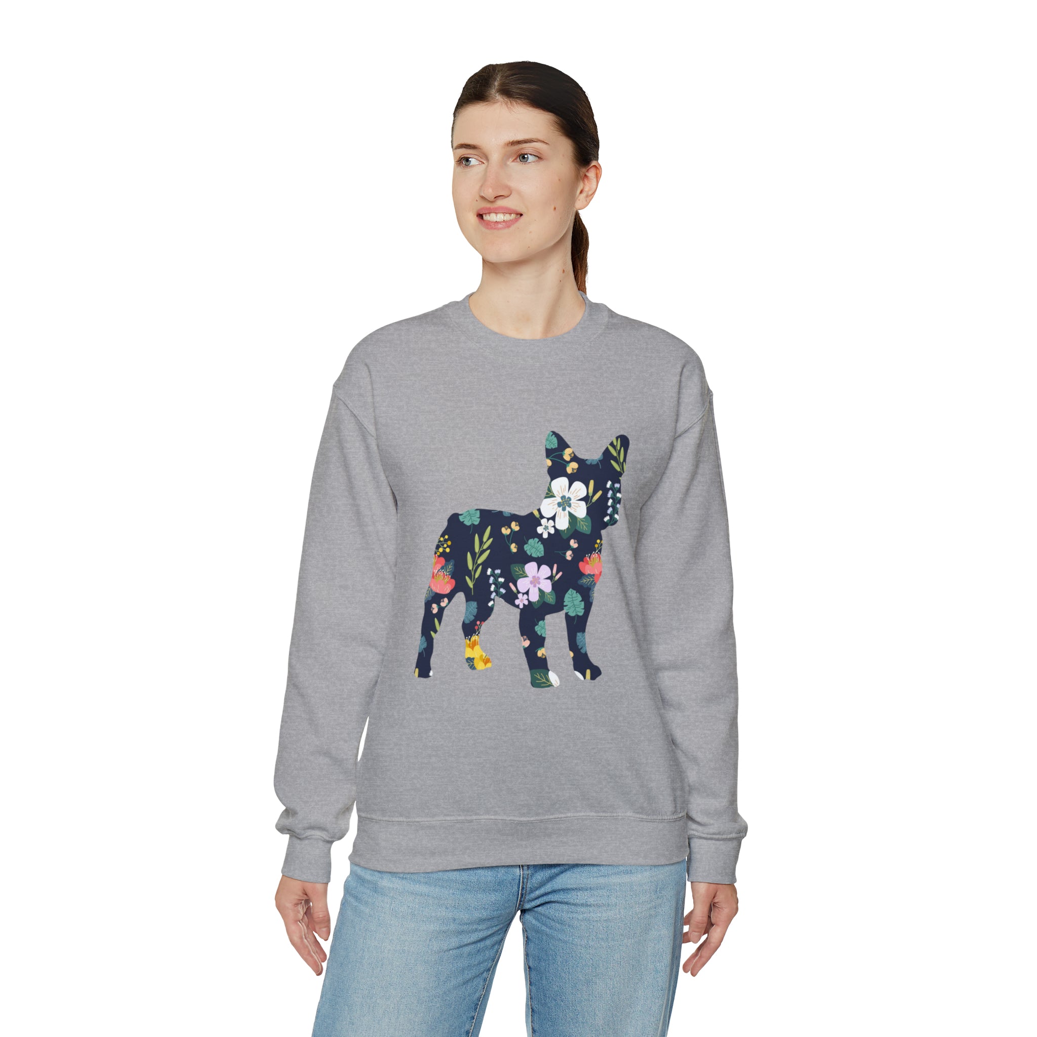 French Bulldog Floral Sweater Unisex Sweatshirt Cute Frenchie Essential