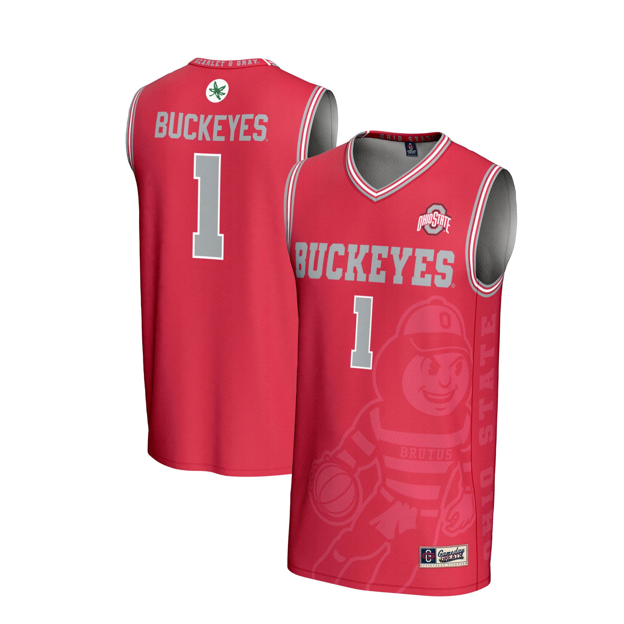 [NJP] Ohio State Buckeyes GameDay Greats Unisex Lightweight Icon Print Basketball Jersey - Scarlet