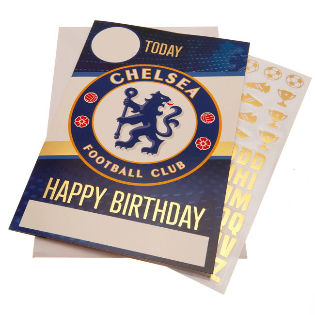 football shirt Chelsea FC Birthday Card With Stickers