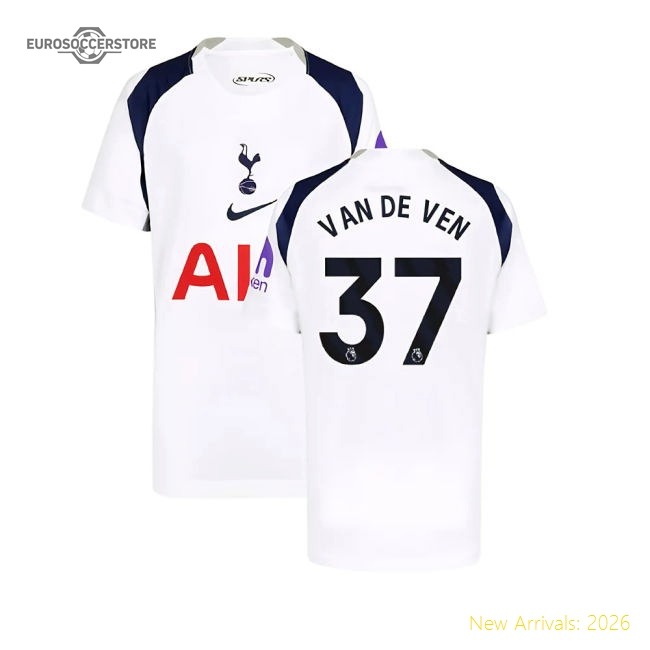 Superior 2025-2026 Spurs Hotspur Home Shirt (kids) (van De Ven 37)