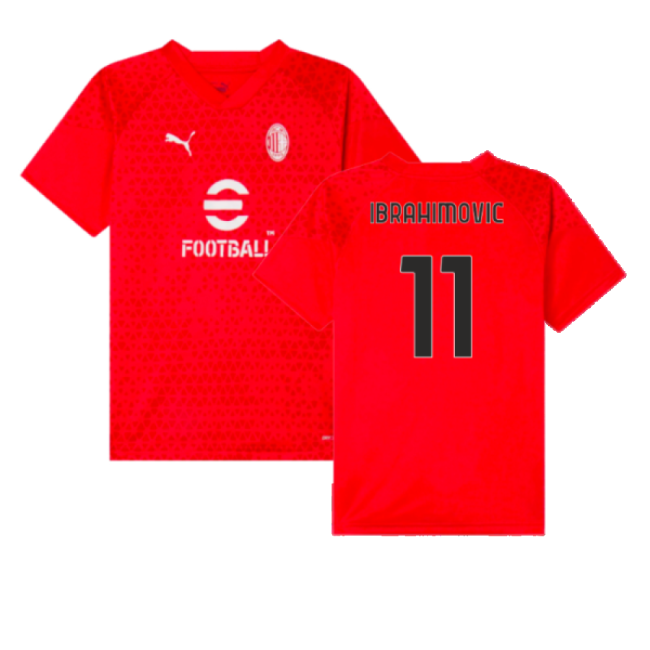 Authentic 2023-2024 Ac Milan Training Jersey (Red) - Kids (Ibrahimovic
