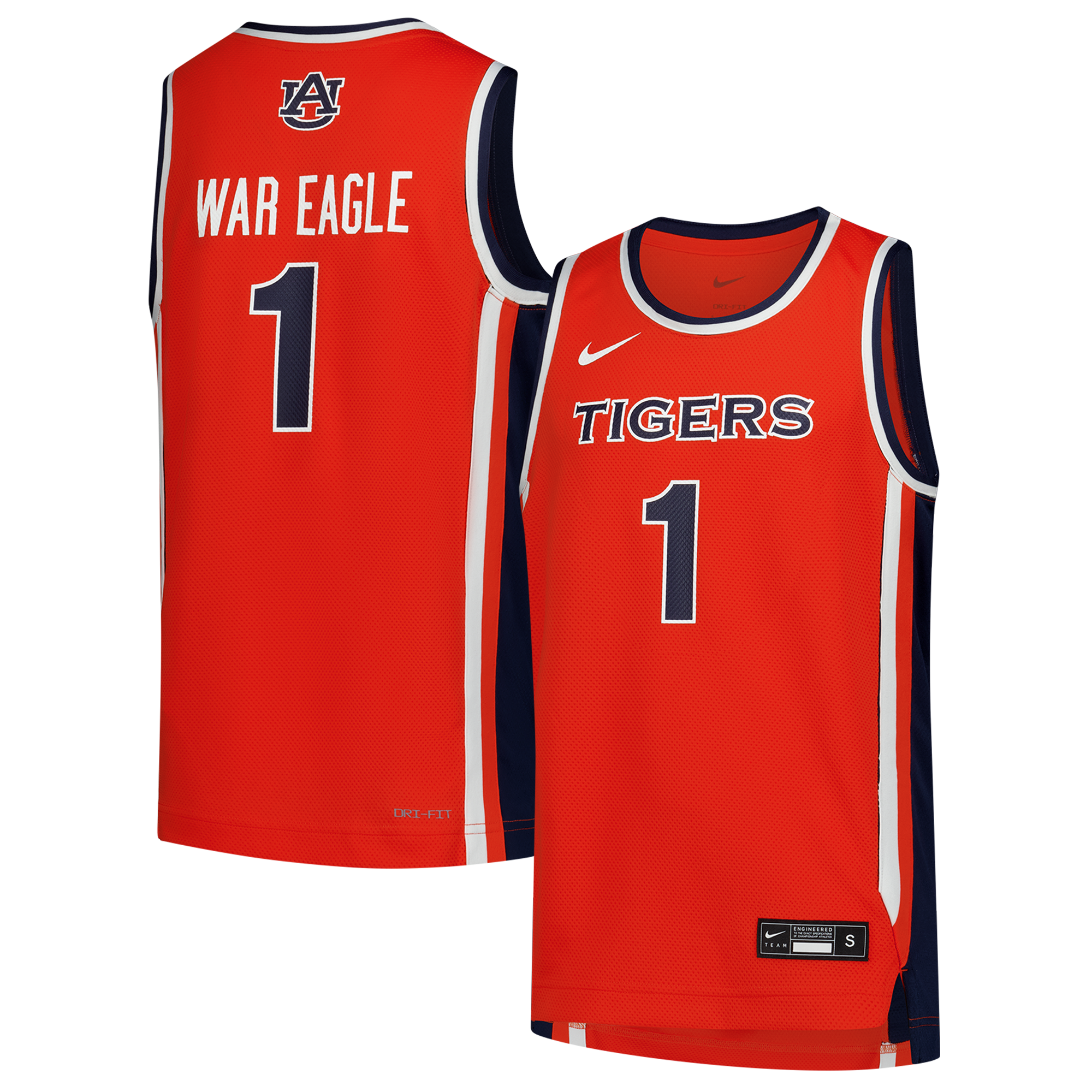#1 Auburn Tigers Nike Youth Replica Basketball Jersey - Orange