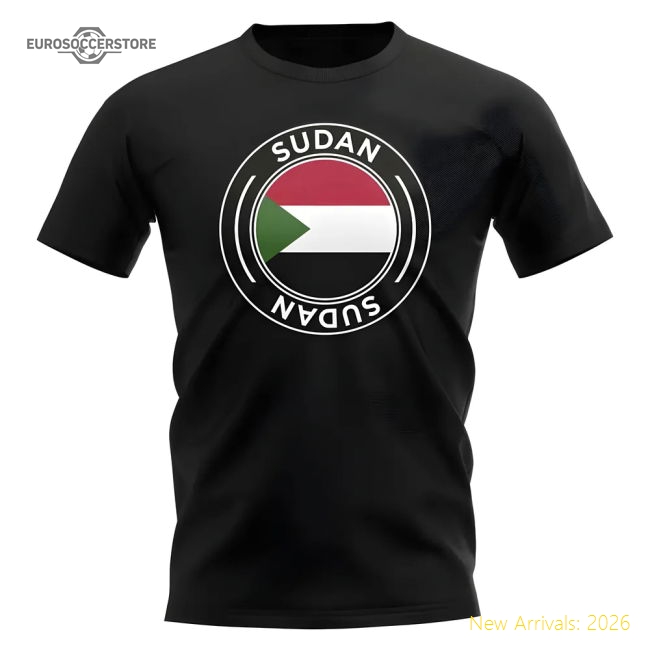 Sudan Football Badge T-shirt (black) - Match Quality - Supporter Edition