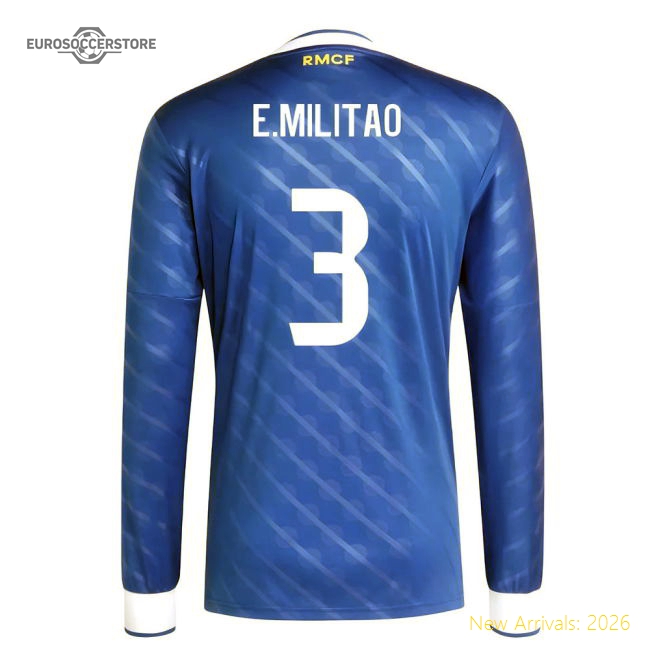 Performance 2025-2026 Real Madrid Long Sleeve Third Shirt (E.Militao