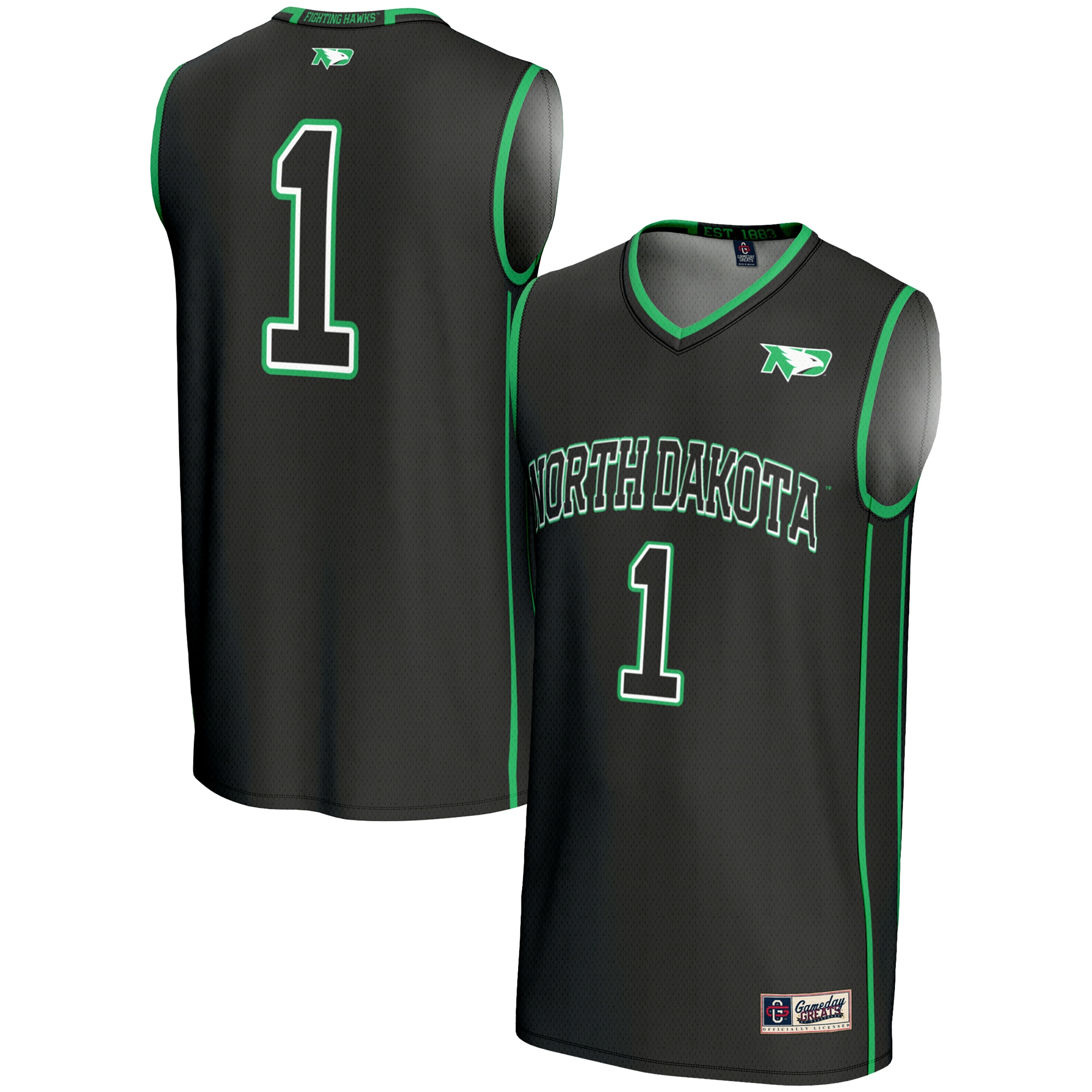 [DDG] Women's North Dakota GameDay Greats Lightweight Basketball Fashion Jersey - Black