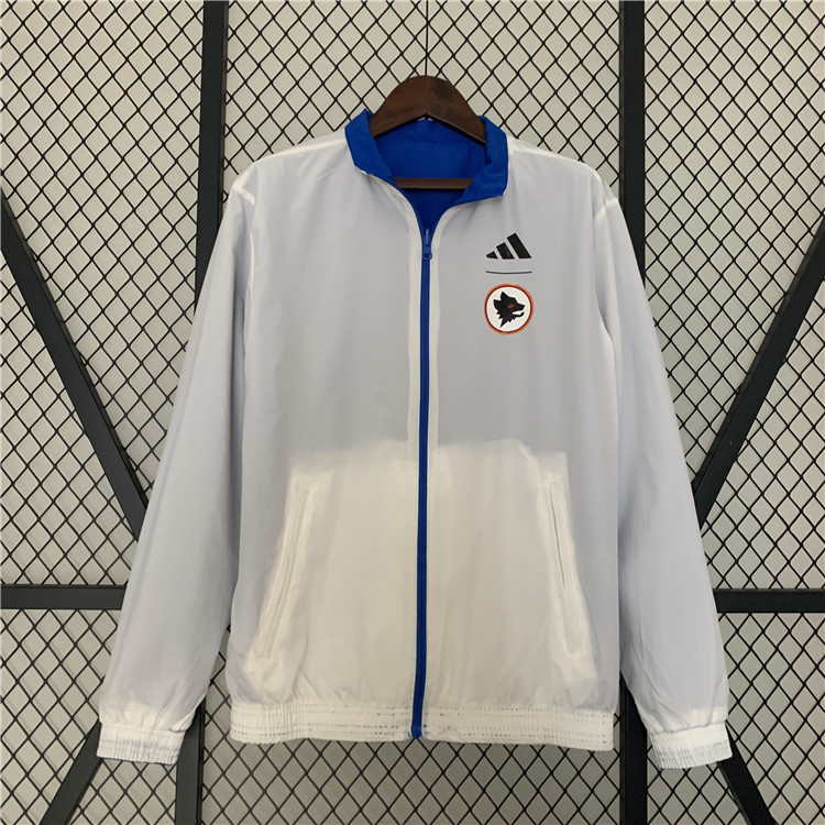 AS Roma 2324 Reversible Trench Jacket WhiteBlue - Official Replica