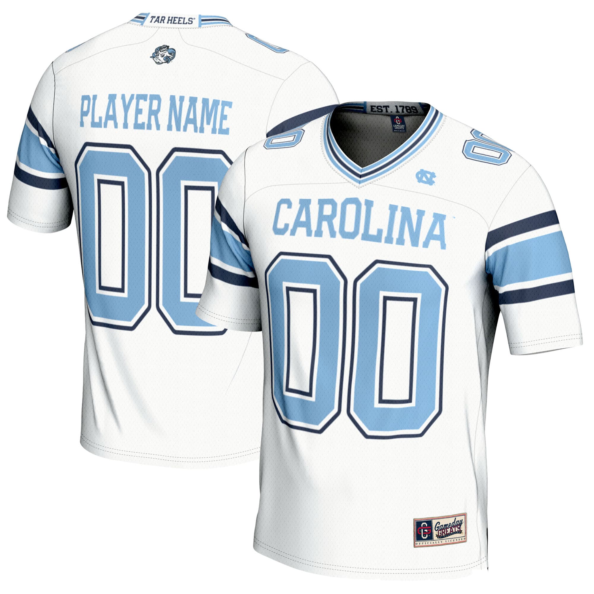 [NJP] North Carolina Tar Heels GameDay Greats Youth NIL Pick-A-Player Football Jersey - White