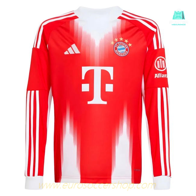 2025-2026 Bayern Munich Long Sleeve Home Shirt (Kids)