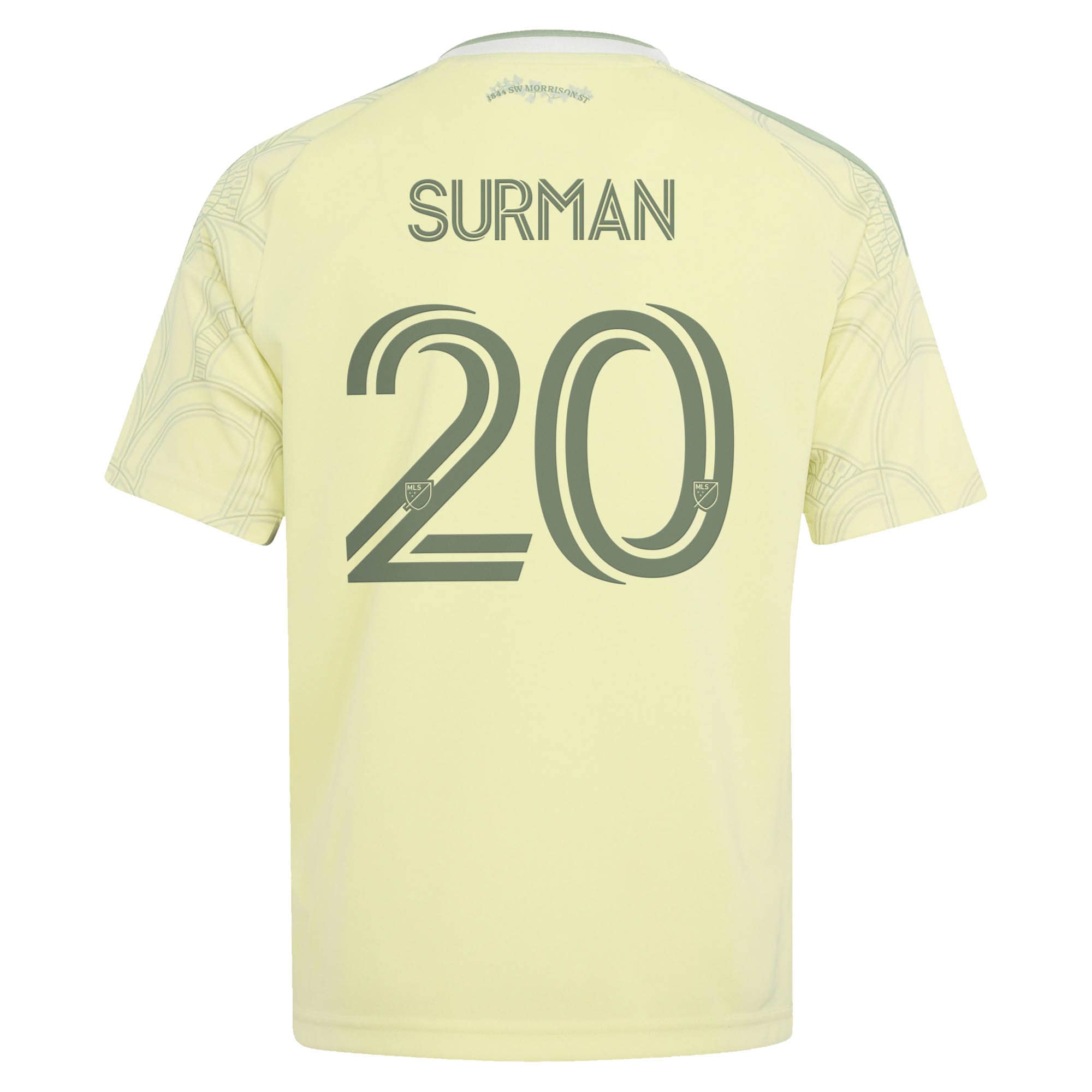 [SJH] Finn Surman Portland Timbers Youth 2026 Civic Stadium Kit Replica Jersey - Yellow