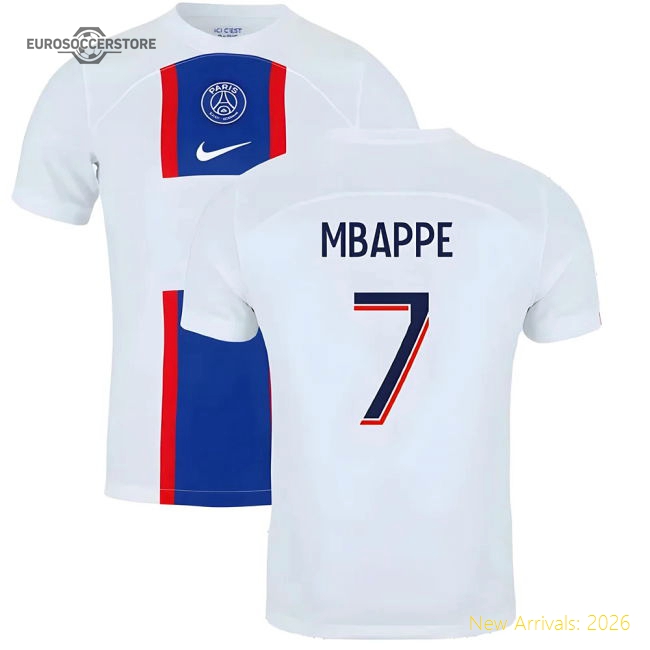 Authentic Genuine 2022-2023 Psg Third Shirt (Mbappe 7)