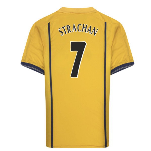 [DDJ] 2001 Leeds United Retro Shirt Away Apparel (STRACHAN 7)