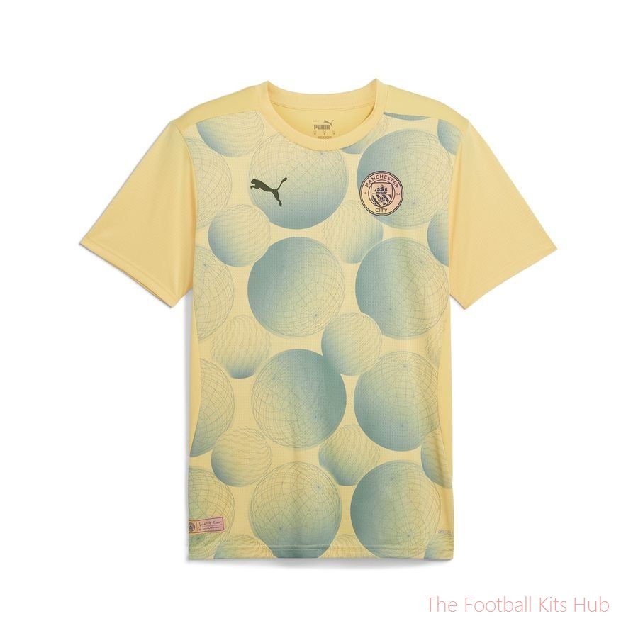 Manchester City Training T-Shirt Pre Match - Flaxen/Bold Blue