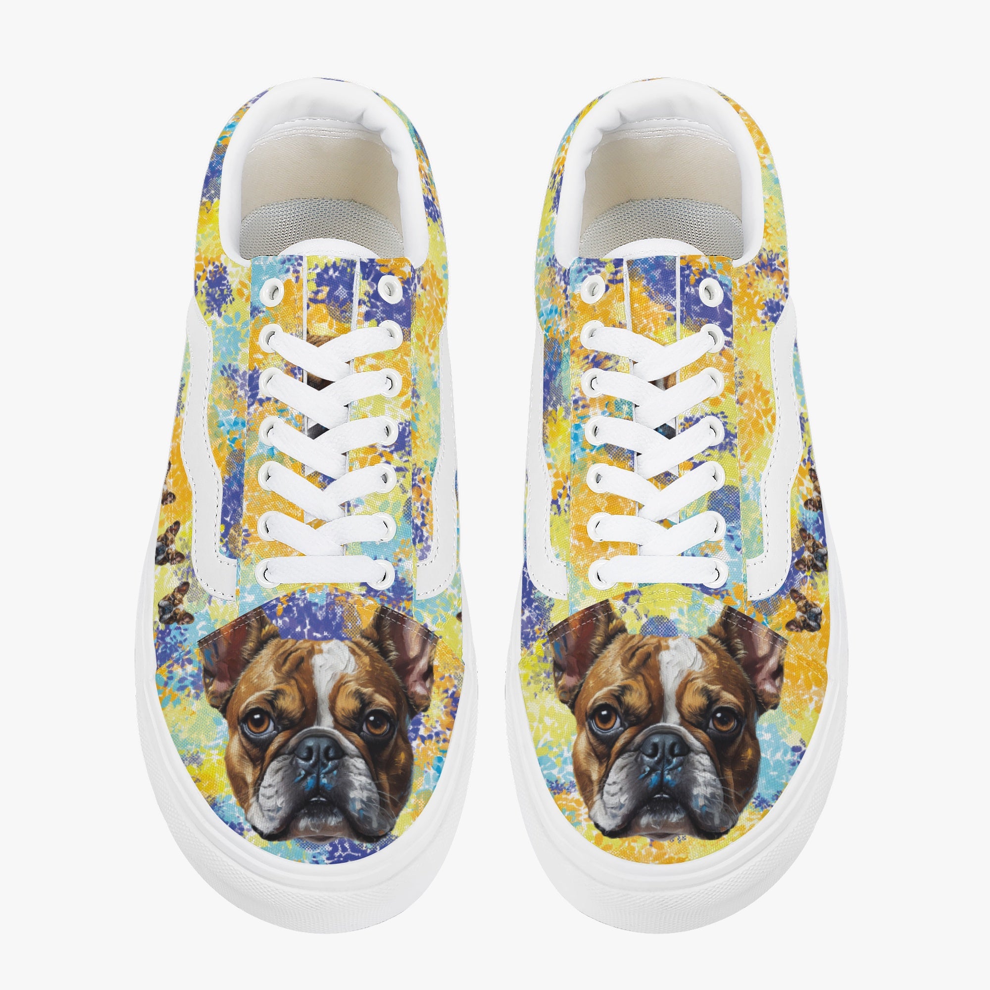 Latte - Trendy Low-Top Canvas Sneakers