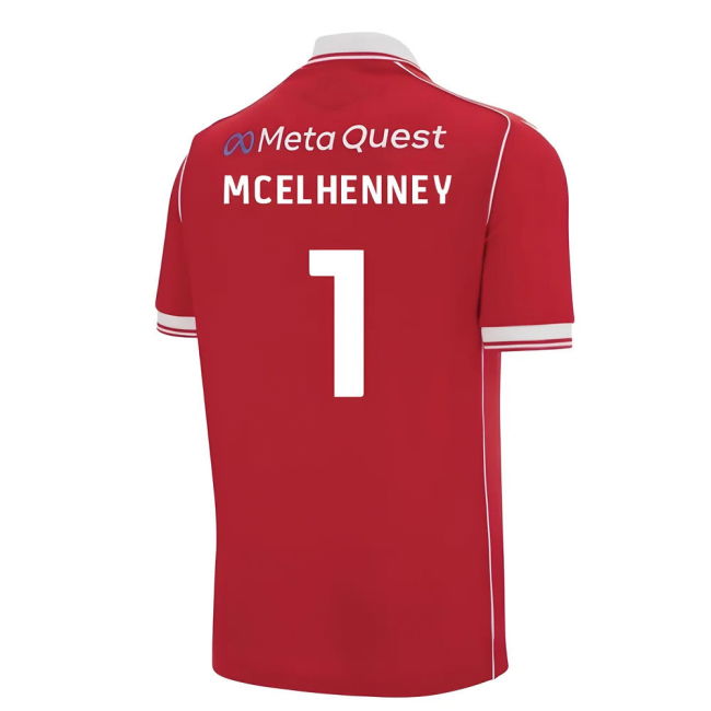 2025-2026 Wrexham Home Shirt (McElhenney 1) | Breathable | Discounted