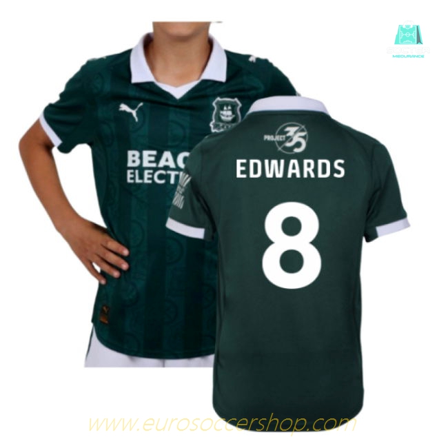 2025-2026 Plymouth Argyle Home Shirt (Kids) (Edwards 8)