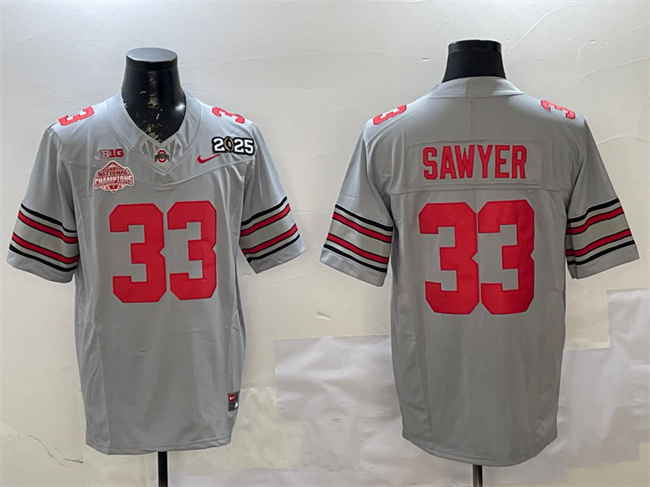 Men's Ohio St Buckeyes Game 2025 authentic Jack Sawyer #33 official
