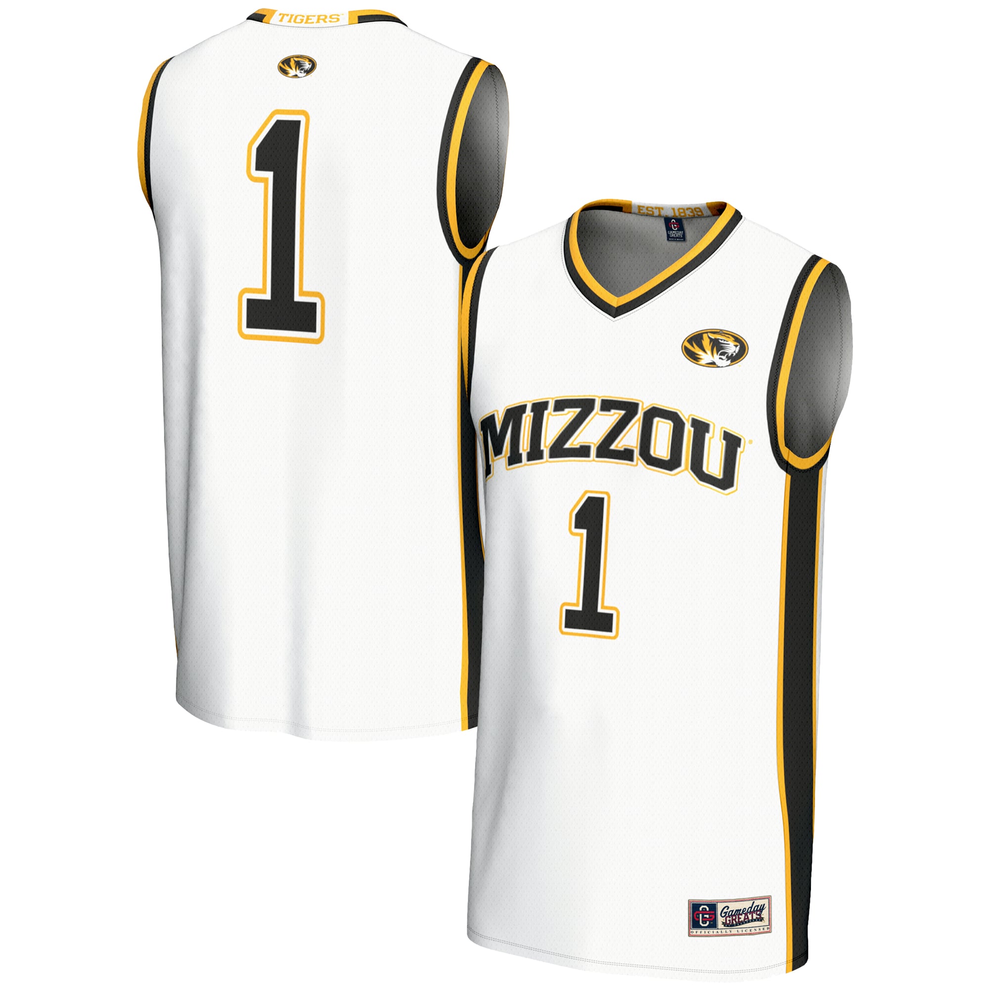 #1 Missouri Tigers GameDay Greats Unisex Lightweight Basketball Jersey - White