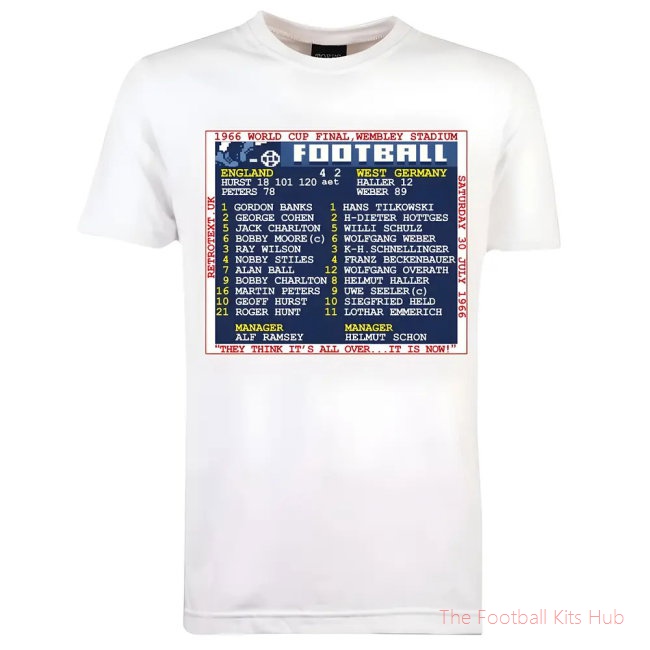 1966 World Cup Final (England) Retrotext T-Shirt - White