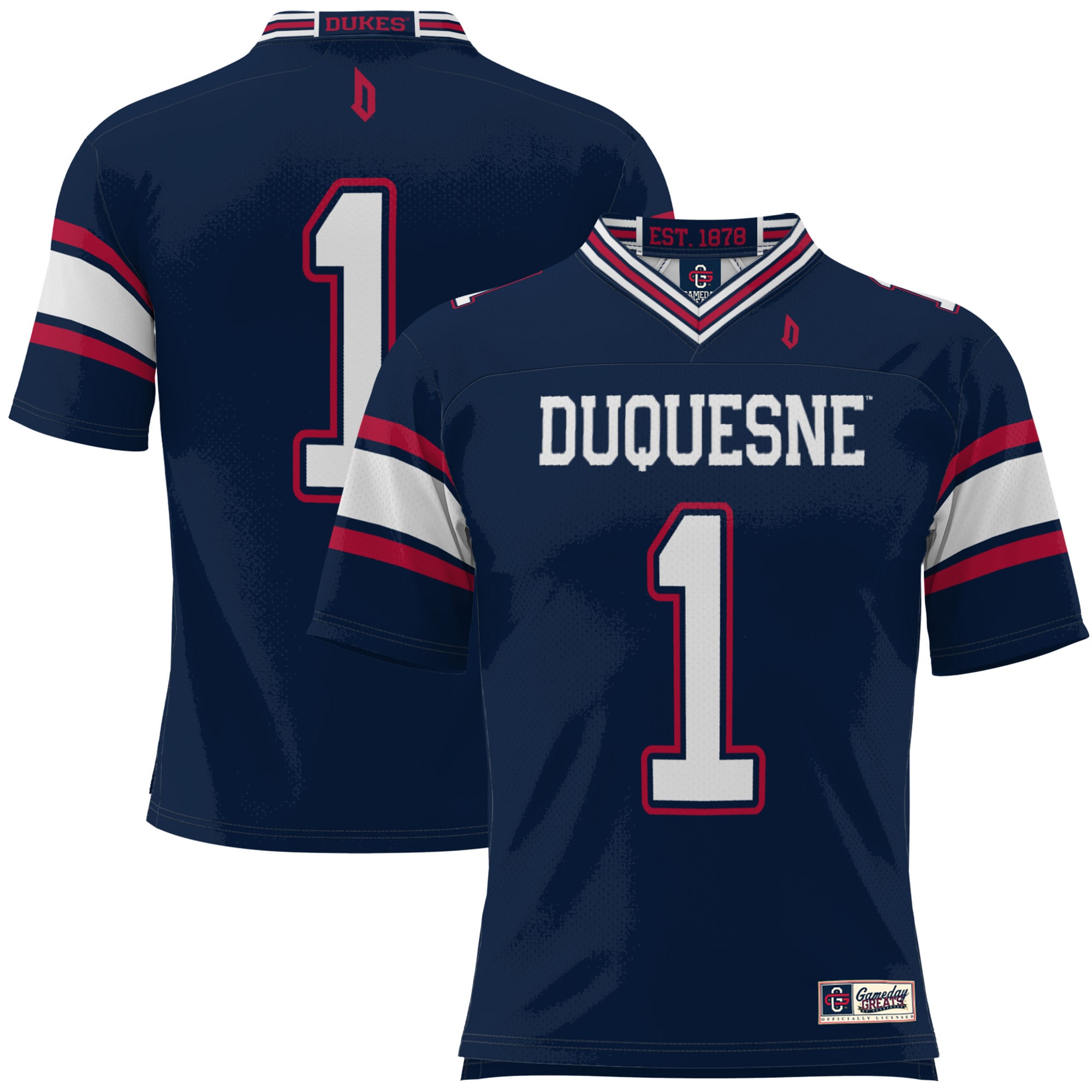 #1 Duquesne Dukes GameDay Greats Youth 2026/2027 Football Jersey - Blue