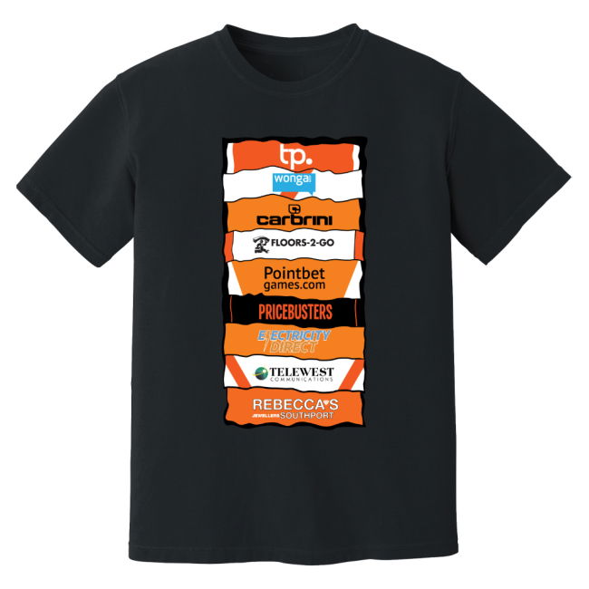 Blackpool Sponsor History T-Shirt (Black) | Competitive Price