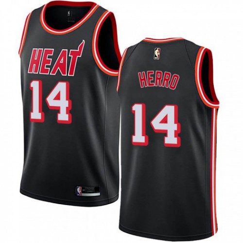 Black Nike Miami Heat #14 Heat Jersey - Polyester Premium Quality