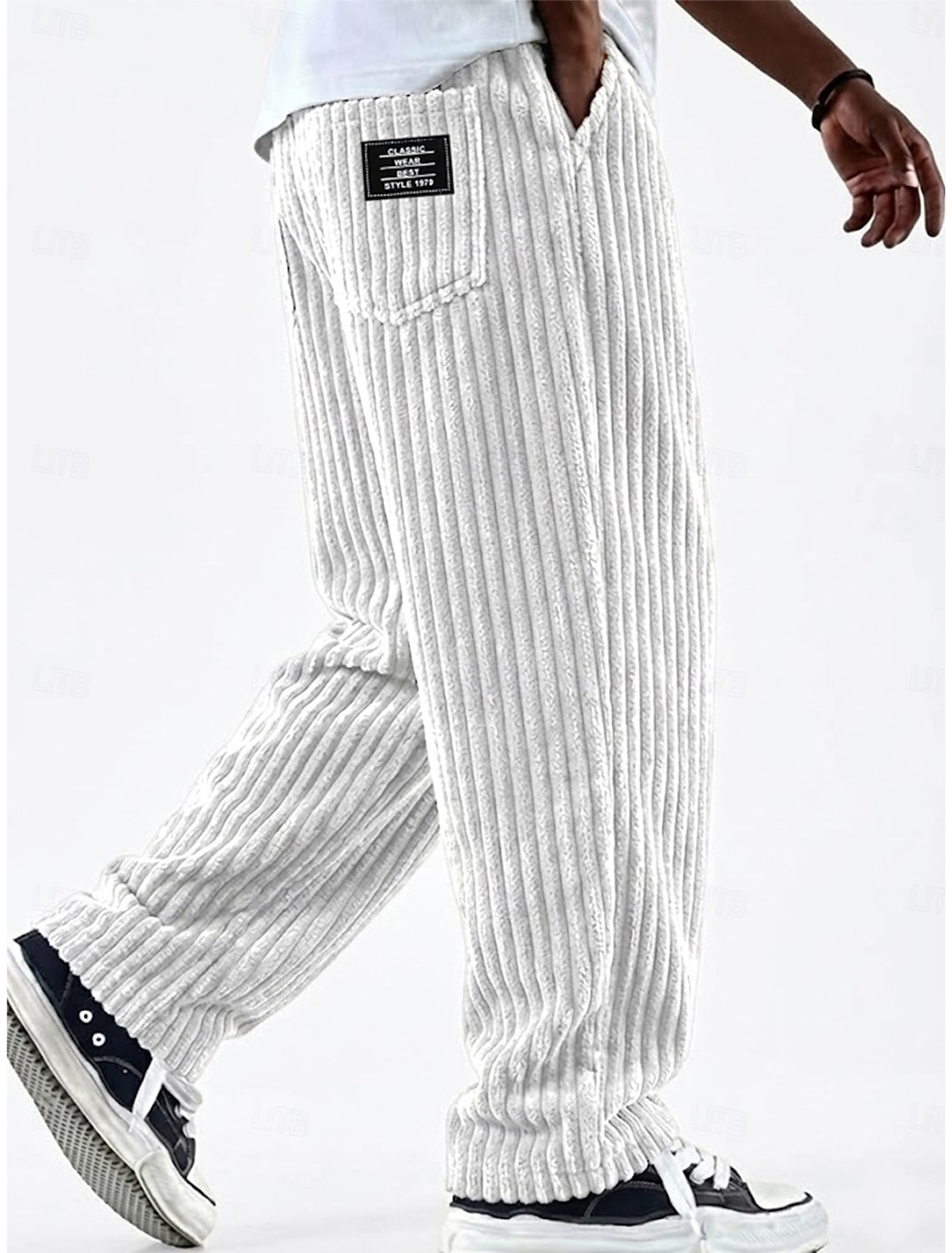 Men's Shorts Casual Corduroy Pocket Elastic Waist Simple Plain Comfort