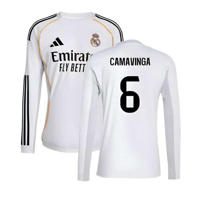 Real Madrid Long Sleeve 2025-2026 Home Shirt - (Adult