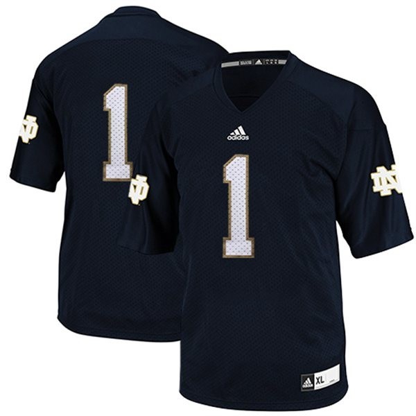 Youth Notre Dame Fighting Irish #1 Blue Youth Catholic Football Jersey