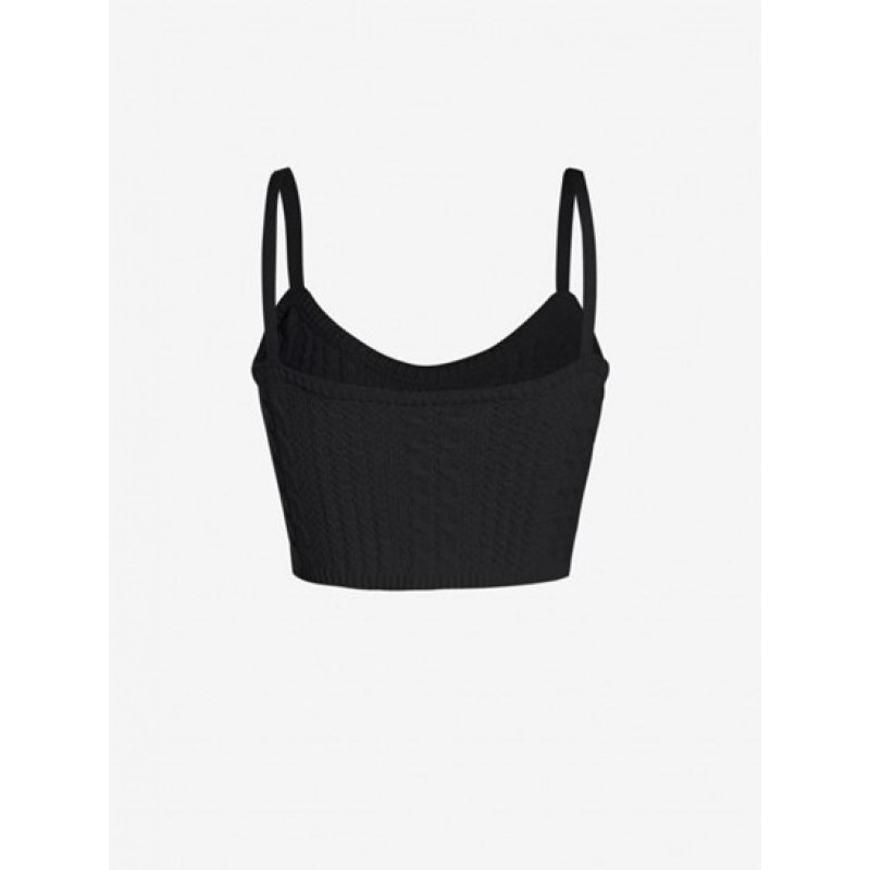 Sleeveless Solid Color Knit Crop Top RB0611